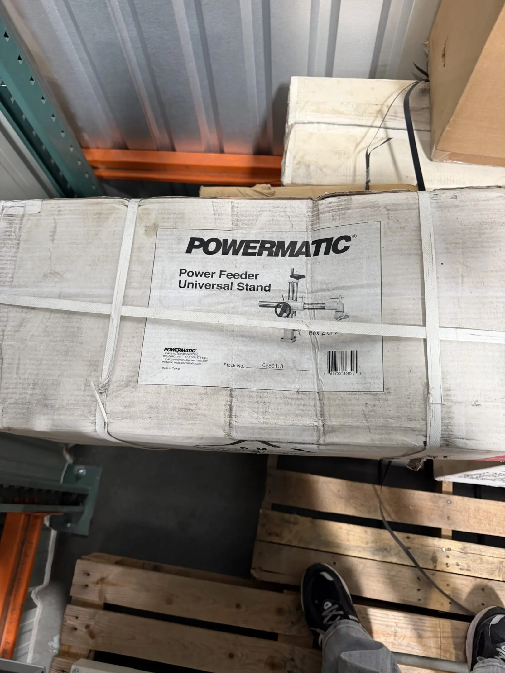 Powermatic power feeder universal stand box
