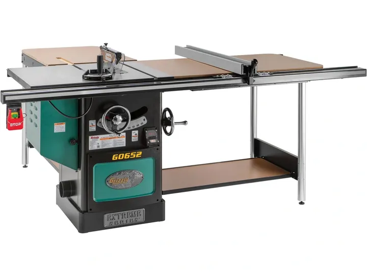 Table saw with extension wings