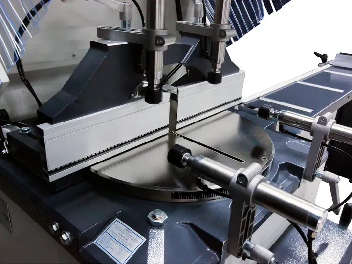 Industrial cutting machine close-up