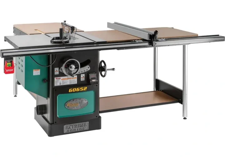 Table saw with extension wings