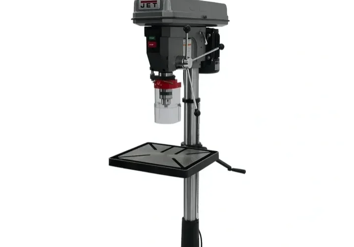 Industrial drill press on a stand
